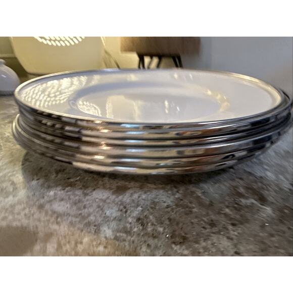 Formation White Salad Plate Farmhouse Enamelware 9” ***Set Of SIX*** - Picture 2 of 9